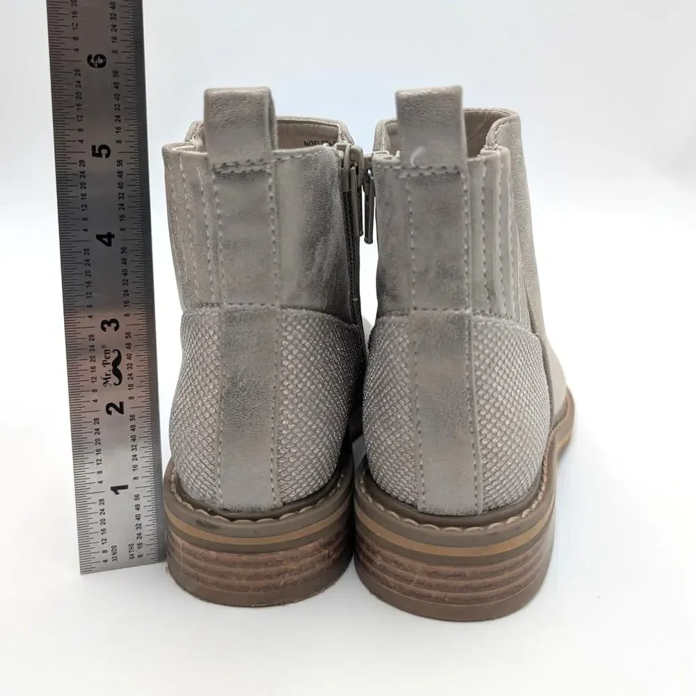 Nordstrom Flora Metallic Sparkle Zip-Up Boot Kids' Taupe Size US12M EU30
